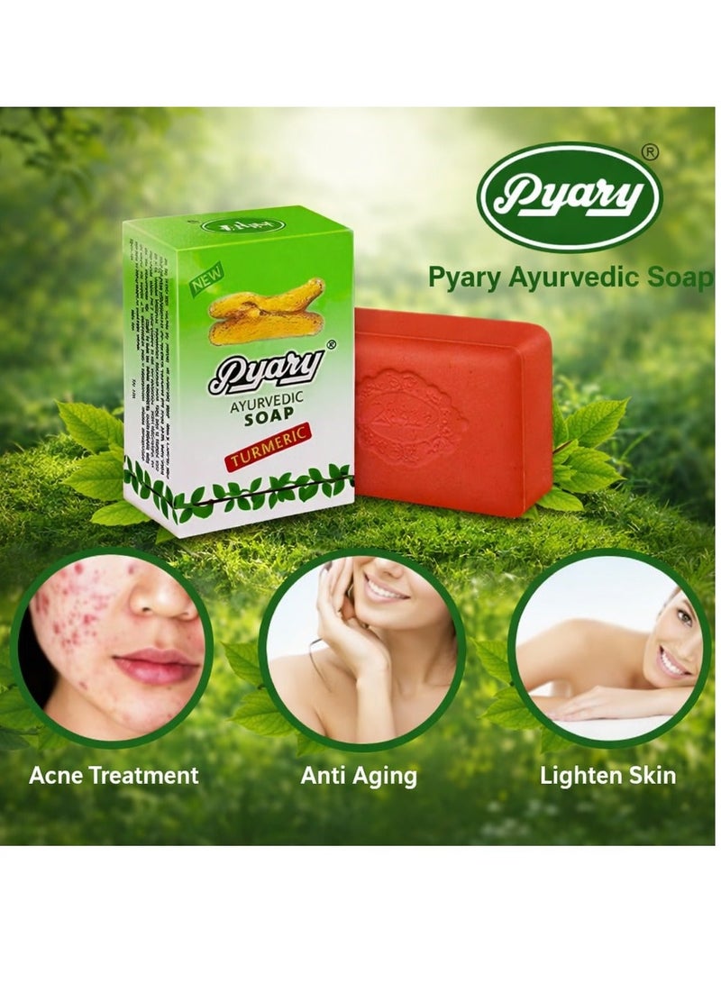 بياري صابون بياري بالكركم الأيورفيدي عبوة 2 × 75 جم | صابون استحمام عشبي طبيعي | غني بالكركم | مناسب لجميع أنواع البشرة - Image 4